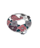 Fairy and Flowers Red/Mauve Scarf Ring from Sea Gems - $25.25