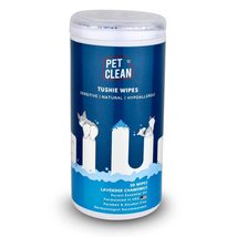 PET Clean Pet Tushie Wipes for Dogs, Cats, Puppies &amp; Kittens - Gently Cleans The - £11.82 GBP
