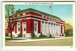 US Post Office Building Elizabethton Tennessee Postcard Linen Unused Vintage - £10.09 GBP