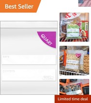Versatile 1 Quart Reusable Zip Storage Bags - 500 Pack, Double Zip Closure - $37.00
