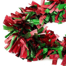 HOLIDAY TIME YOUNG CRAFT CG6-23 12&#39; REG &amp; GREEN WIDE CUT CHUNKY GARLAND ... - £11.81 GBP