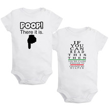 Poop! There It Is &amp; Change My Diaper Romper Baby Bodysuits Infant Jumpsuits 2PCS - £15.97 GBP