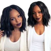 Synthetic Heat Resistant Fiber Wigs 12inch for Black Women Natural Wave - £10.15 GBP