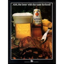 1982 Natural Light Beer Vintage Print Ad BBQ Ribs Corn Cob Cookout Wall Art - £8.20 GBP