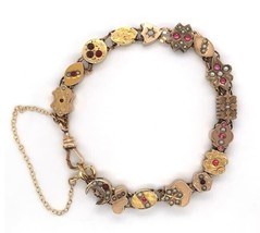 Gold Filled and Gold Top Victorian 16 Slides Bracelet (#J6649) - £1,650.90 GBP