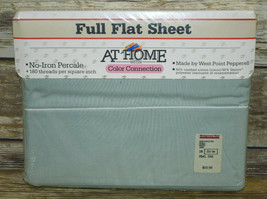 Vtg NOS West Point Pepperell Full Flat Sheet Color Connection Jade Green Percale - £11.61 GBP