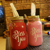 Painted Mason Jar Tissue Holder! Choose your color!!  - £10.32 GBP