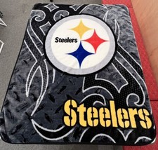 Northwest  NFL Pittsburgh Steelers Marque Printed Fleece Blanket 50”x60” Cozy - £44.55 GBP