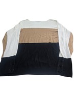 Soho Jeans Colorblock Sweater Women’s XL Beige Cotton Blend NY &amp; Co NWT Top - $549.90 MXN