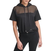 MSRP $60 Dkny Womens Soft Yoga Terry Mesh Short Sleeve Black Size Medium - £28.76 GBP