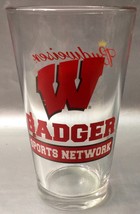 WISCONSIN BADGERS Sports Network BUDWEISER Pint Glass Football Hockey Ba... - $9.61