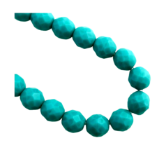 25 Preciosa Czech Fire Polished Opaque Turquoise Green 10mm Faceted Round Beads - £5.36 GBP