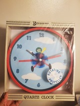 Timekeeper Quartz Clock Kids Childrens Airplane Red Clock Vintage Propel... - £19.36 GBP