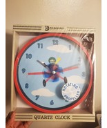 Timekeeper Quartz Clock Kids Childrens Airplane Red Clock Vintage Propel... - $33.34 CAD