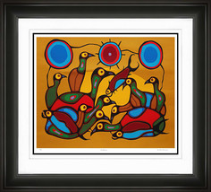 Norval Morrisseau &quot;The Gathering&quot; Framed Art Print - Limited Edition - £167.86 GBP