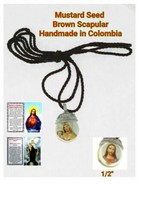Mustard Seed Scapular Sacred Heart of Jesus &amp; Mt Carmel Escapulario de M... - £10.03 GBP