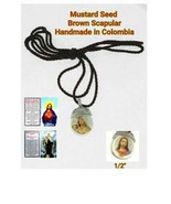 Mustard Seed Scapular Sacred Heart of Jesus &amp; Mt Carmel Escapulario de M... - £10.03 GBP