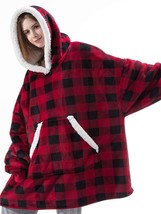 Women Oversized Hoodies Sweatshirts Winter Warm Fleece Hoodie Blanket with Sleev - £120.99 GBP