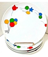 Circus Plates Party W/Balloons Theme 7 3/8&quot; Ron Gordon Designs Set Of 4 ... - $23.81 CAD