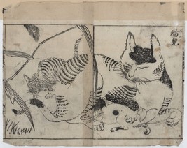 11929.Decor Poster.Room wall.Home vintage art design.Japanese cat drawing.Orient - $17.10+