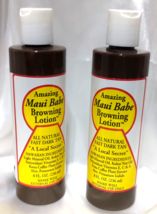 Lot 2 X Maui Babe Browning and Tanning Lotion 8 oz Fast Dark Tan All Nat... - $21.99