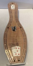 Vintage Bowling Pin Shapped Cribbage Board 6 Brass Pegs 1988 Reno - $14.25