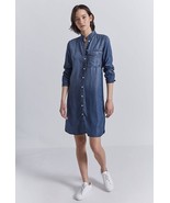 Current Elliott Tencel Blue Shirt Chic Casual Dress Roll Tab Long Sleeve... - $1,196.25 MXN