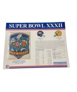 SUPER BOWL XXXII  Broncos vs Packers 1998 OFFICIAL SB NFL PATCH Card - $18.69