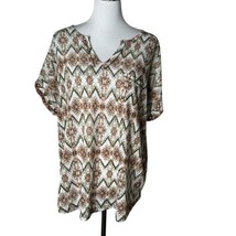 Dept 222 Women&#39;s Zig Zag Pattern Blouse Dolman Batwing Sleeves Size 2X - £10.04 GBP