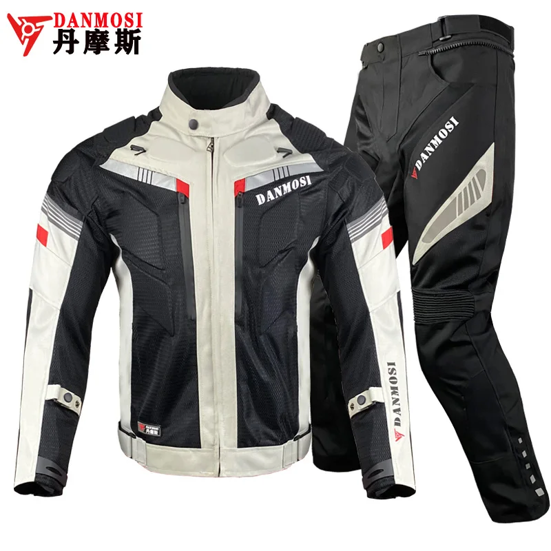 Motorcycle Jacket + Pants Suit Summer  Armor Protective Gear Windproof M... - $98.32+