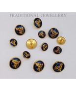 GOLD PLATED BUTTONS 13 PCS SOLID 925 STERLING SILVER SUIT COAT TUXEDO SH... - $14,671.51 MXN