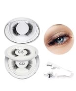 Reusable Magnetic False Eyelashes Kit Dual 3D Natural G15+G22 No Glue - $82.71 MXN