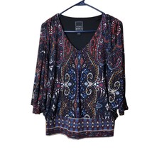 Coco Bianca Women&#39;s Shirt Size Small Paisley Pattern Dolman Sleeves Line... - £10.24 GBP