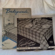 Two vintage Crochet booklets w/instructions, 1939 &amp; 1941 Bucilla #141 Bedspreads - £11.78 GBP