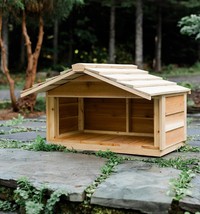 Outdoor Cat House Food Shelter/Cat Food Station/ - Large Size With Extended Roof - £234.63 GBP