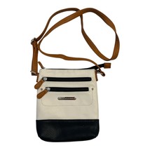 Stone Mountain USA Crossbody Bag | Black Cream Colorblock Faux Leather |... - $21.00