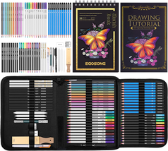 Professional Drawing Supplies Art Set –73 Piece Sketching Kit with Sketch Book N - £26.11 GBP