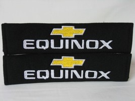 2 pieces (1 PAIR) Chevrolet Equinox Embroidery Seat Belt Cover Pads (Black Pads) - $16.99