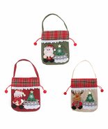 QSDGFH 3 Pack Christmas Favor Bag with Drawstring, Linen Gift Bag with S... - $79.93 CAD