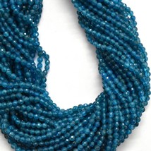 Natural Neon Apatite 3.5-4mm Faceted Round Gemstone Loose Beads 13&quot; Strand 1047 - £40.15 GBP