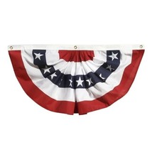 Patriotic American Pleated Flag Poly Cotton 18 x 36-in Grommets Holiday ... - $17.07