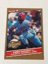 Kirby Puckett Minnesota Twins 1986 Donruss Highlights Card #7 - £0.78 GBP