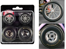 Altered Dragster Chrome Wheels and Tires Set of 4 pieces from &quot;Mondello and Mas - £22.98 GBP