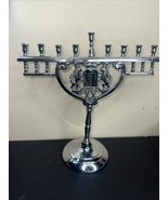 Chromium Hanukkah Menorah Cromwell Silver Corp Lions of Judah Torah Tablets - $1,618.35 MXN