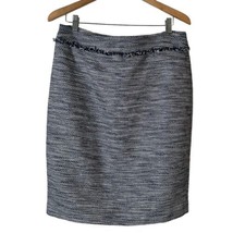 Karl Lagerfeld Tweed Pencil Skirt Fringe Blue Straight Lined Women Size ... - £35.03 GBP