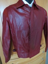 VINTAGE RED Brazil Leather Motorcycle Cafe Racer Jacket 40 - £78.33 GBP