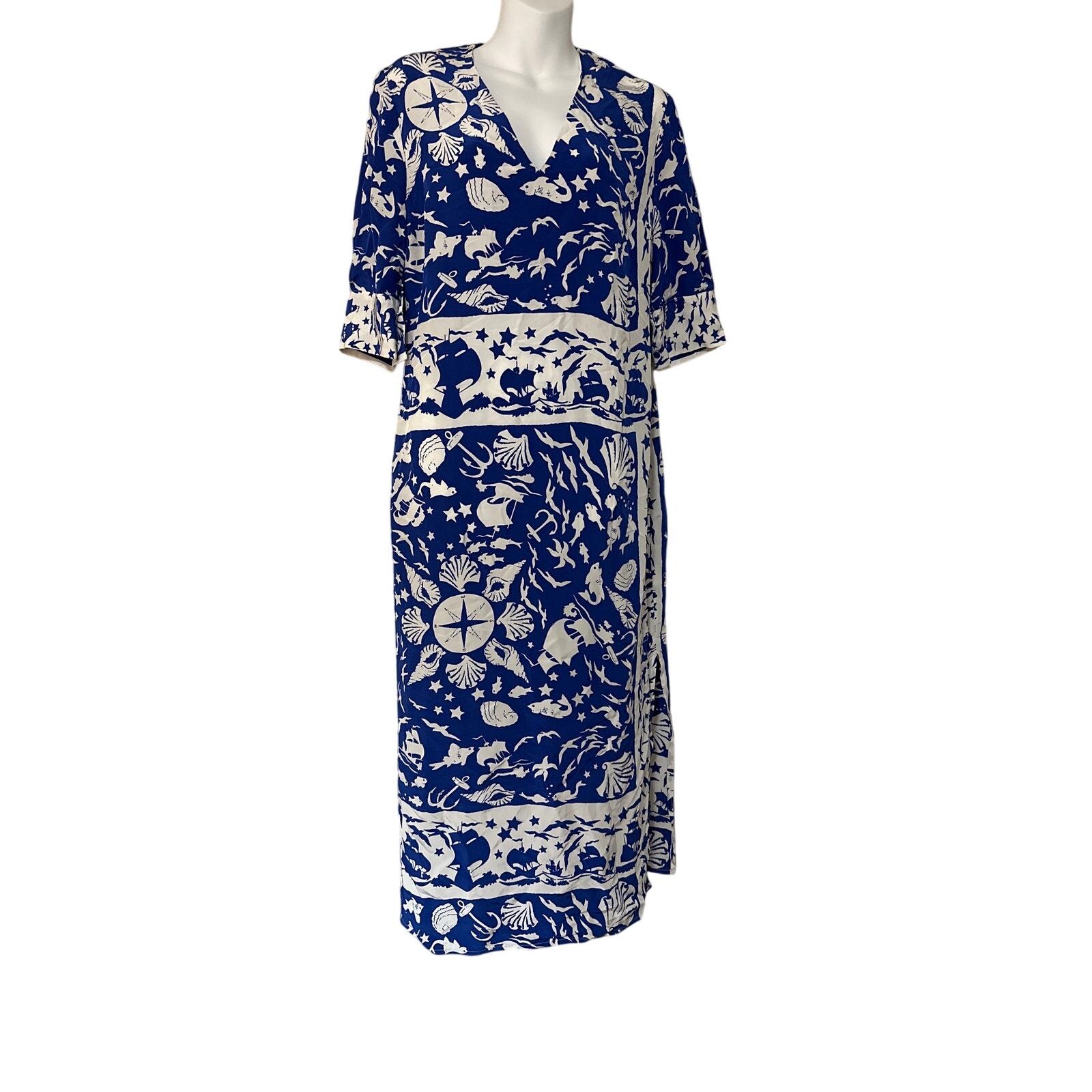 Stockholm Atelier &amp; other stories Shoreline Print Midi Dress Size 8 - $43.56