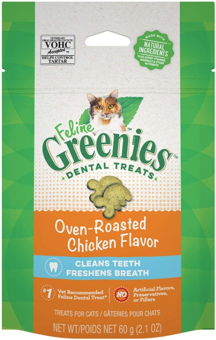 Greenies Feline Natural Dental Treats Oven Roasted Chicken Flavor 10.5 oz (5 x 2 - £31.98 GBP
