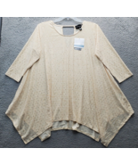 Anthony Blouse Top Womens Large Multi Beaded Sharkbite Hem Keyhole Back ... - $40.22 CAD