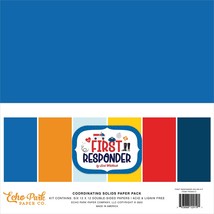 Echo Park Double-Sided Solid Cardstock 12&quot;X12&quot; 6/Pkg-First Responder, 6 Colors - £11.07 GBP